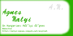 agnes malyi business card